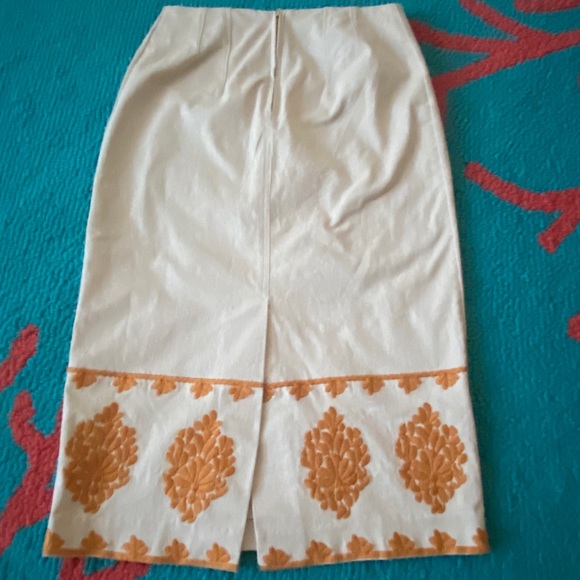 New Anthropologie cotton embroidered winter skirt - Picture 5 of 7
